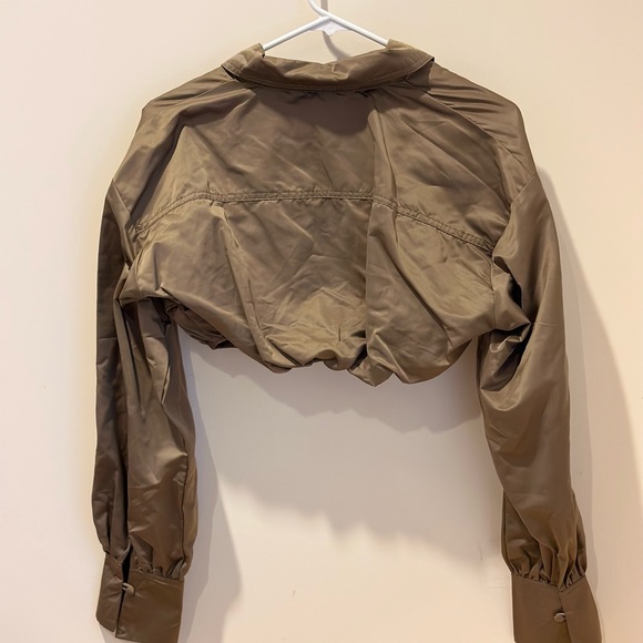 Womens Long Sleeve Crop Top, Brown, White Fox, XS NWT - Picture 9 of 10